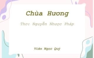 Cảm nhận bài thơ: Chùa Hương - Nguyễn Nhược Pháp