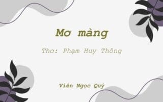 Cảm nhận bài thơ: Mơ màng – Huy Thông