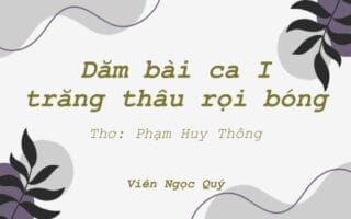 Cảm nhận bài thơ: Dăm bài ca I - Trăng thâu rọi bóng – Huy Thông