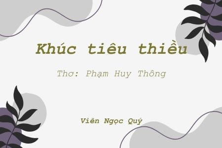 Cảm nhận bài thơ: Khúc tiêu thiều – Huy Thông