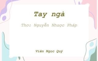 Cảm nhận bài thơ: Tay ngà - Nguyễn Nhược Pháp