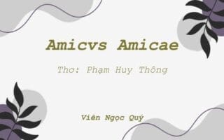 Cảm nhận bài thơ: Amicvs Amicae – Huy Thông