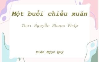 Cảm nhận bài thơ: Một buổi chiều xuân