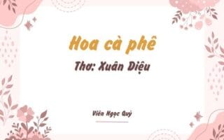 Cảm nhận bài thơ: Hoa cà phê – Xuân Diệu