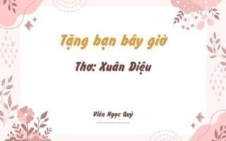 Cảm nhận bài thơ: Tặng bạn bây giờ – Xuân Diệu
