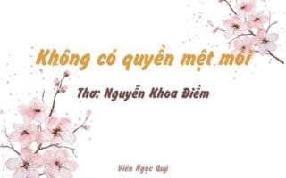 Cảm nhận bài thơ: Không có quyền mệt mỏi – Nguyễn Khoa Điềm
