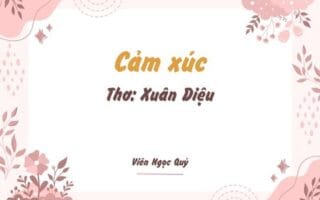 Cảm nhận bài thơ: Cảm xúc – Xuân Diệu