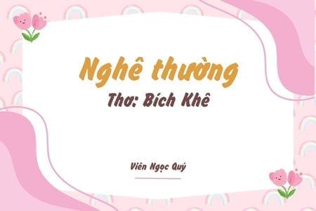 Cảm nhận bài thơ: Nghê thường – Bích Khê