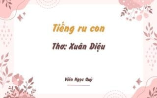 Cảm nhận bài thơ: Tiếng ru con