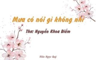 Mưa có nói gì không nhỉ