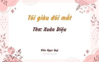 Cảm nhận bài thơ: Tôi giàu đôi mắt
