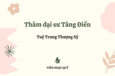 Cảm nhận bài thơ: Thăm đại sư Tăng Điền – Tuệ Trung Thượng Sĩ