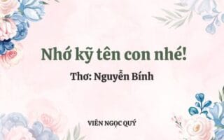 Cảm nhận bài thơ: Nhớ kỹ tên con nhé! - Nguyễn Bính
