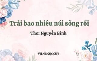 Cảm nhận bài thơ: Trải bao nhiêu núi sông rồi - Nguyễn Bính